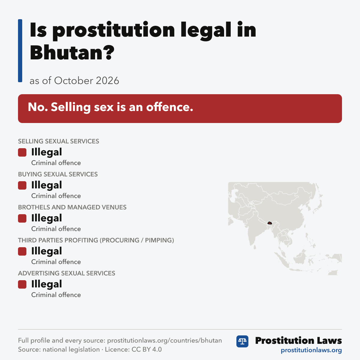 Bhutan: prostitution law at a glance