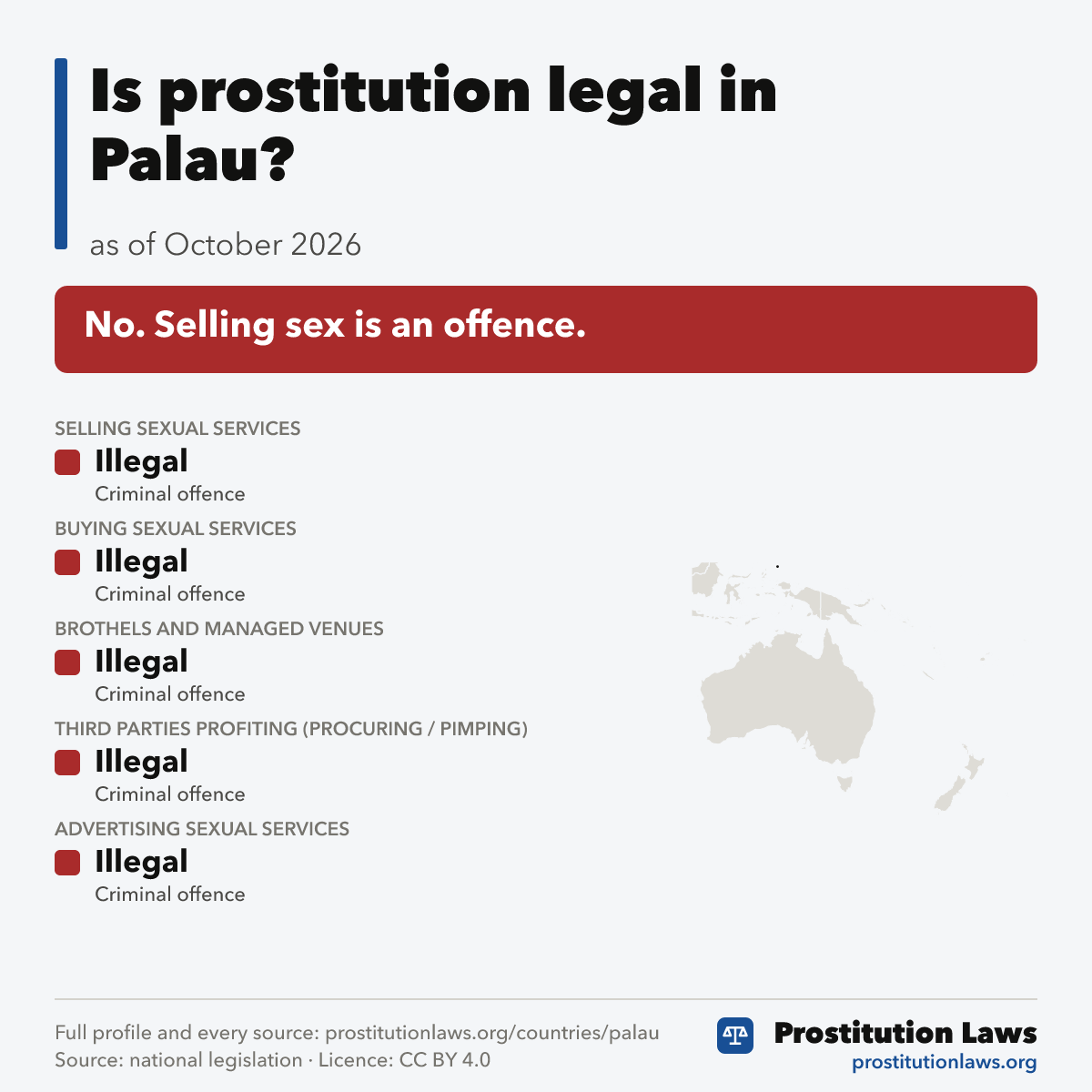 Palau: prostitution law at a glance