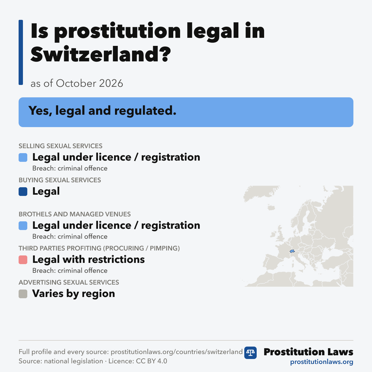 Switzerland: prostitution law at a glance
